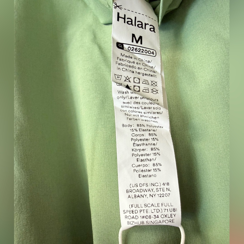Halara Breezeful Short Sleeve Pocket Tie Back Quick Dry Midi Dress wasabi green - Picture 8 of 9